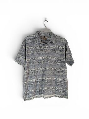 Royal Robbins Blue and Cream Patterned Polo Sz.L
